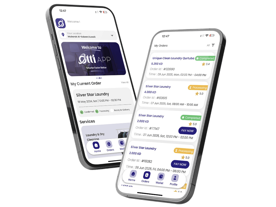 Otti App business order management screens